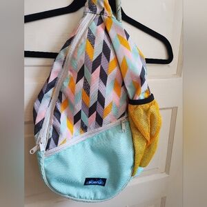 Kavu Paxton Multicolor Backpack with Blue Logo Accent